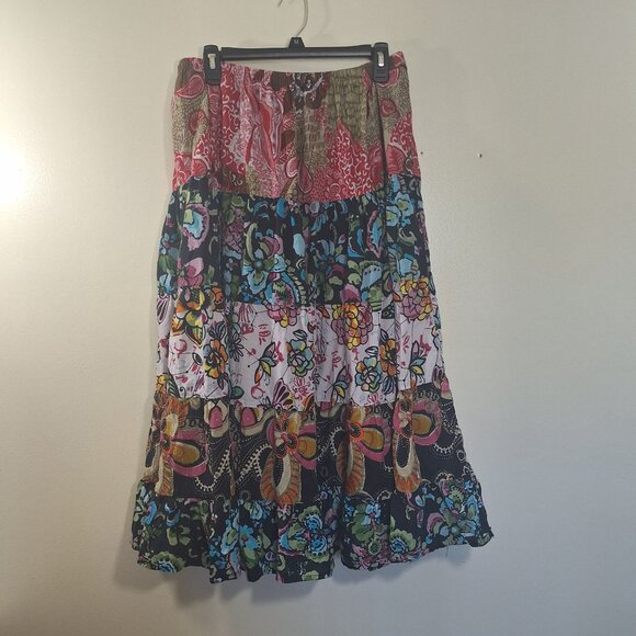 Jennifer Lauren Plus Maxi Skirt cottagecore floral hippie boho - Picture 2 of 7